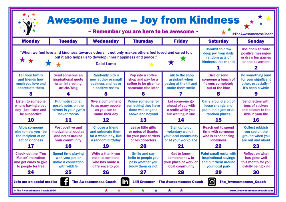 Awesome June - Joy form Kindness