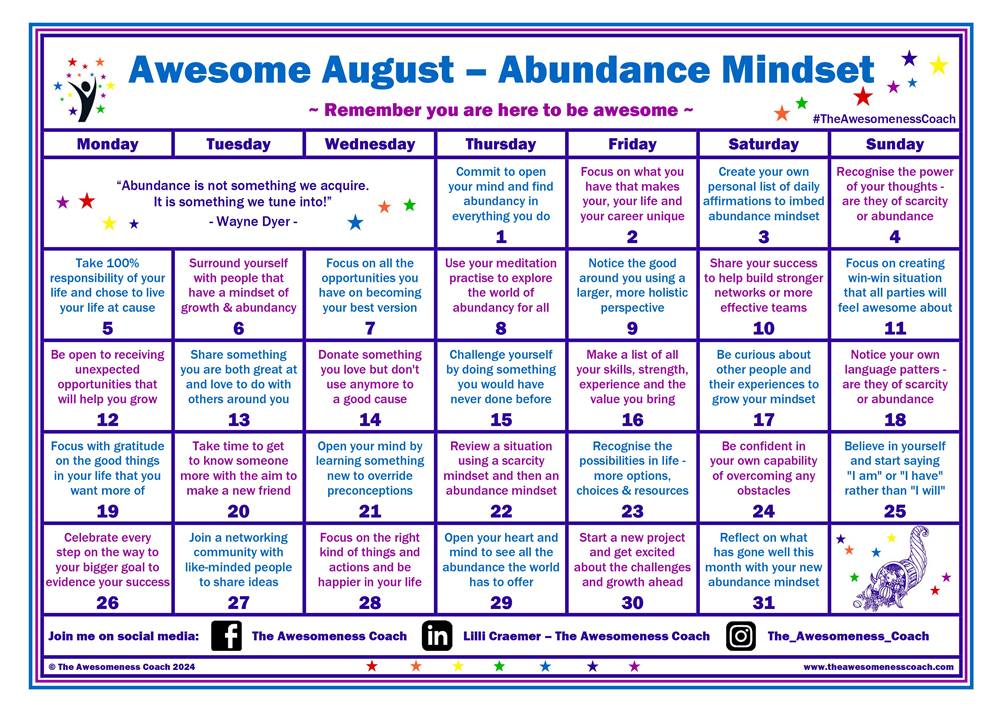 Awesome August - Abundance Mindset